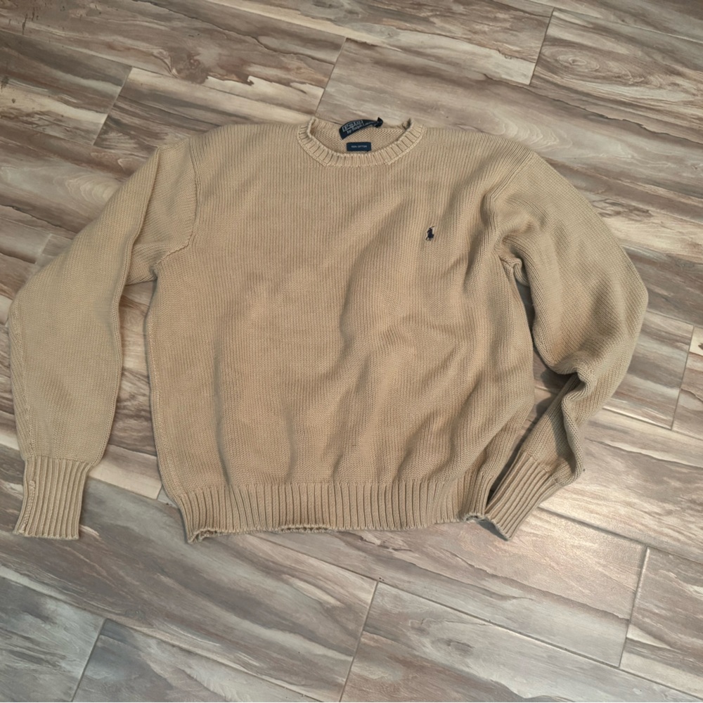 Ralph Lauren Men's Tan Crewneck Sweater 🧸